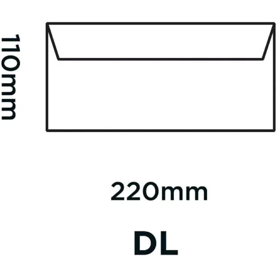 DL White Mailing Envelopes Self Seal 80gsm 110 x 220mm