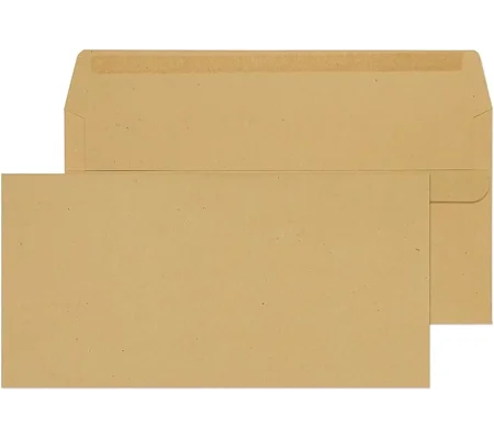 DL Manilla Brown Mailing Envelopes Self Seal 80gsm 110 x 220mm