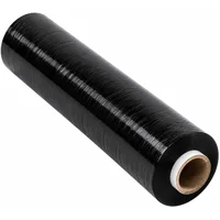 Black 400mm x 250m Strong Heavy-Duty Stretch Film for Pallet Wrapping