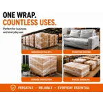 Clear 400mm x 250m Strong Heavy-Duty Stretch Film for Pallet Wrapping