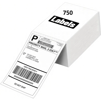4"x8" Thermal Fanfold Labels 750 Per Pack 100 x 210 mm