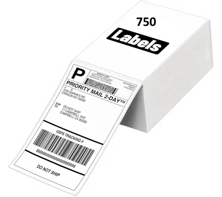 4"x8" Thermal Fanfold Labels 750 Per Pack 100 x 210 mm