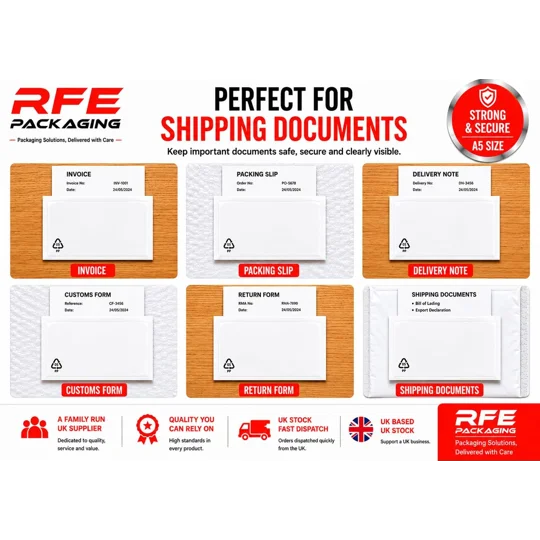 A5 Plain Document Enclosed Wallets Plain Peel & Seal Clear Plastic Envelopes