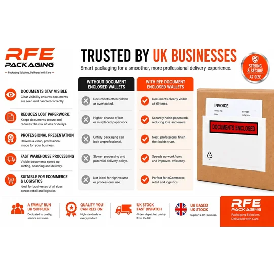 A7 Printed Document Enclosed Wallets Printed Peel & Seal Clear Plastic Envelopes