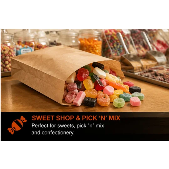 RFE Brown Strung Kraft Paper Food Bags Food use, Groceries, Sandwiches Fruit Bags Sweet Party Grocer