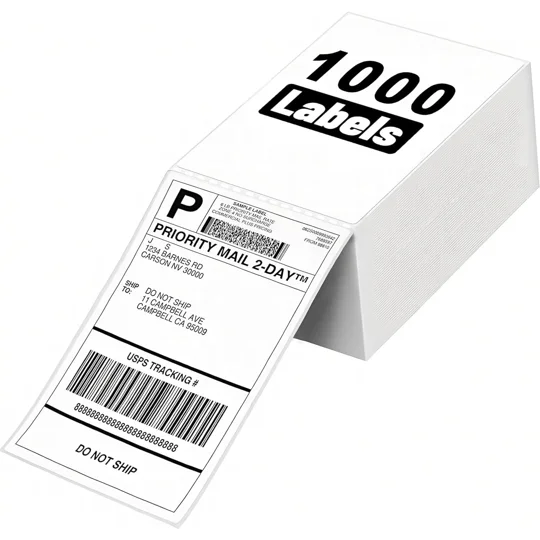 4"x6" Thermal Fanfold Labels 1000 Per Pack 100 x 150 mm