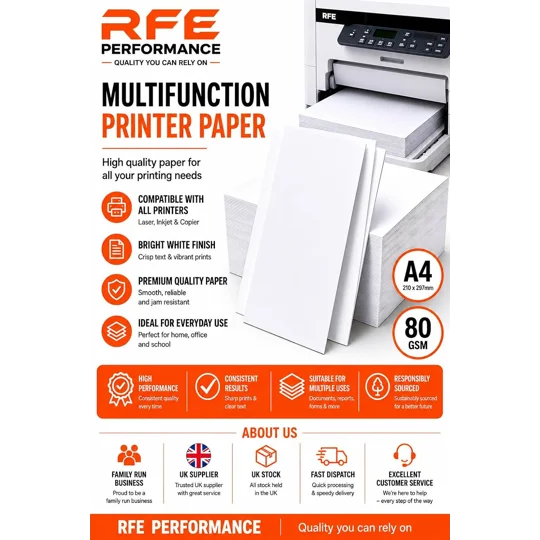 RFE Performance Multifunction A4 Printer Paper, 80gsm