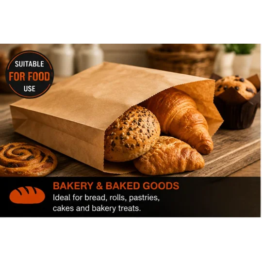 RFE Brown Strung Kraft Paper Food Bags Food use, Groceries, Sandwiches Fruit Bags Sweet Party Grocer
