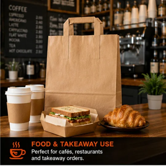 Kraft SOS Brown Paper Carrier Bags with Handles