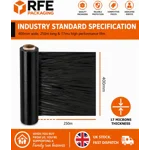 Black 400mm x 250m Strong Heavy-Duty Stretch Film for Pallet Wrapping
