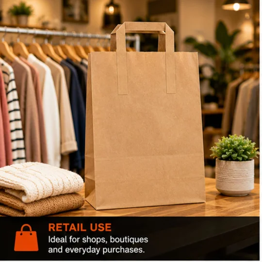 Kraft SOS Brown Paper Carrier Bags with Handles
