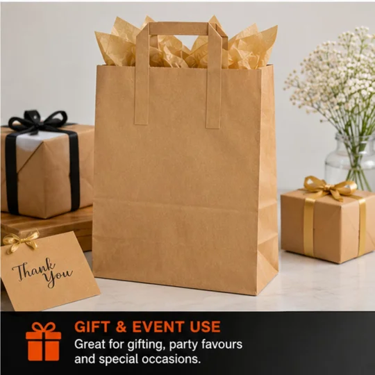 Kraft SOS Brown Paper Carrier Bags with Handles