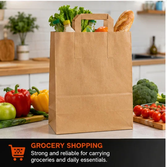 Kraft SOS Brown Paper Carrier Bags with Handles