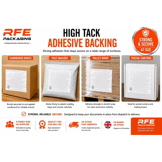 A7 Plain Document Enclosed Wallets Plain Peel & Seal Clear Plastic Envelopes