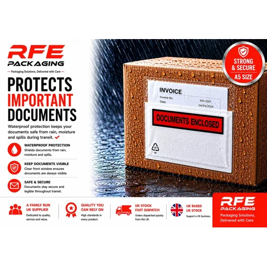 A5 Printed Document Enclosed Wallets Plain Peel & Seal Clear Plastic Envelopes