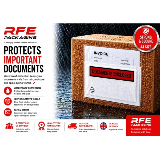 A4 Printed Document Enclosed Wallets Plain Peel & Seal Clear Plastic Envelopes