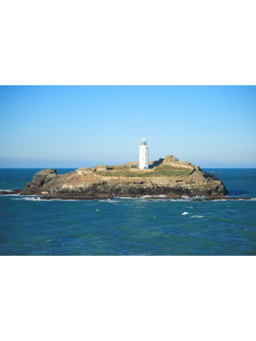 Godrevy Lighthouse A4 Mounted Photo