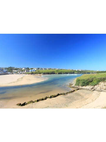 Porth Beach near Newquay A4 Mounted Photo