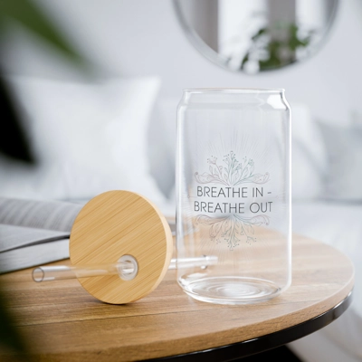 Breathe In/Breathe Out Sipper Glass