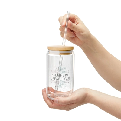 Breathe In/Breathe Out Sipper Glass