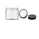 10pcs Plastic Jars with Black Lids 200ml