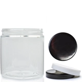 10pcs Plastic Jars with White Lids 250ml