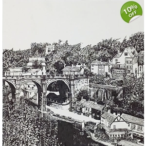 Original pen drawing of Knarseborough by Trevor Whetstone