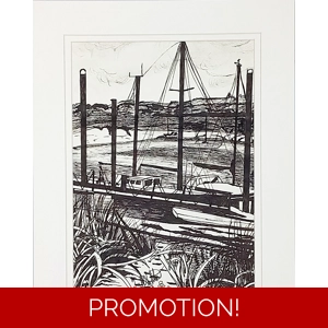 Fine art print of Boats Moored At Burnham On Sea by Trevor..