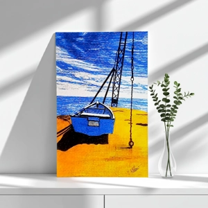 Fine art print of Boat Under A Lifting Crane by Trevor Whe..