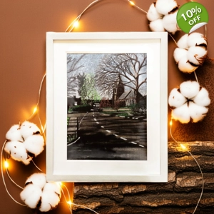 Original pastel drawing of Binbrook, Lincolnshire by Trevo..