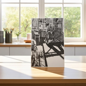 Original pen drawing of Sunshine came through my window by Trevor Whetstone