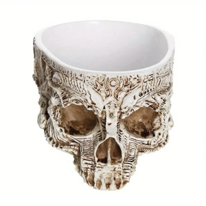 White Skull Resin Skull Head Bow