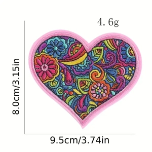 Heart with Flowers Embroidery Patch