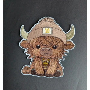 Highland cow Embroidery Patch - large