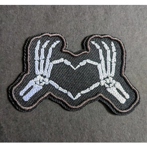 Skeleton Hands Heart Embroidered Patch