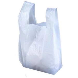White Plastic Carrier Bag 13 x 19 x 23