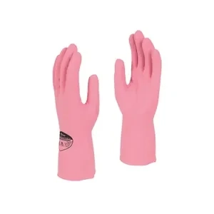 PINK RUBBER GLOVES MEDIUM (12)