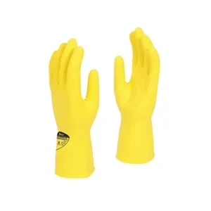 YELLOW RUBBER GLOVES LARGE (12)