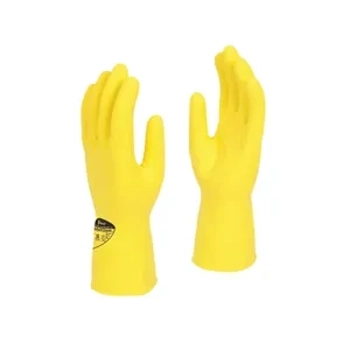 YELLOW RUBBER GLOVES LARGE (12)