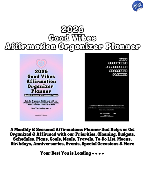 2026 Good Vibe Affirmation Organizer Planner