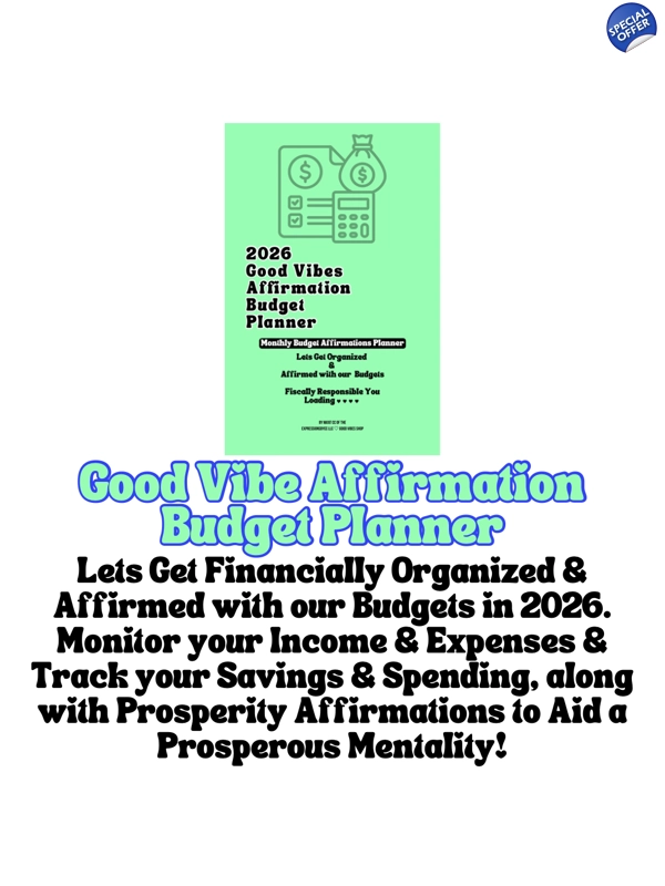 2026 Good Vibe Affirmation Budget Planner