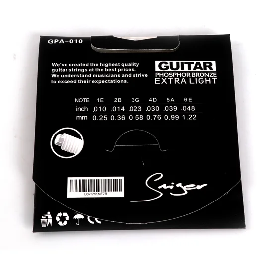 Smiger Acoustic Phosphor Bronze 10 Gauge Guitar Strings GPA-010