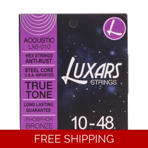 Luxars LX6-010 Acoustic Guitar Strings: Hex-Core Anti-Rust Steel with Phosphor Bronze Elegance