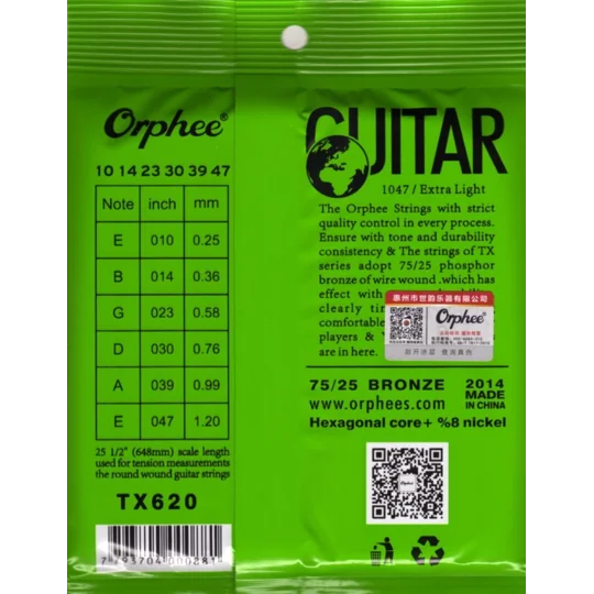 Orphee Acoustic 10 Gauge TX620 Guitar Strings