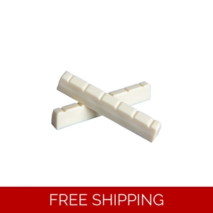 High-Quality 42mm Plastic Guitar Top Nut in Ivory - Slotted for Precision