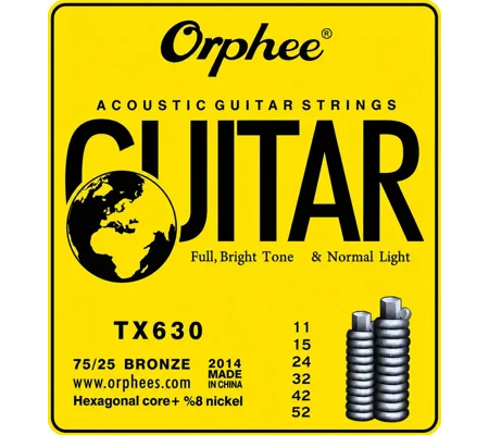 Orphee Acoustic Guitar Strings 11 Gauge TX630