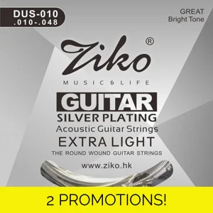 Ziko Acoustic Silver 10 Gauge Guitar Strings - DUS-010