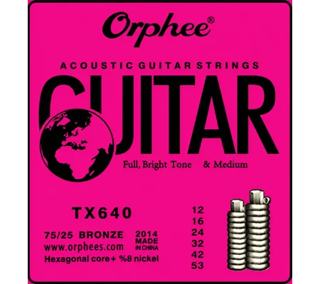 Orphee Acoustic 12 Gauge Guitar Strings TX640