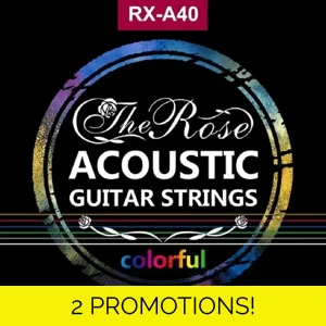 The Rose Acoustic Colourful 10 Gauge RX-A40 Guitar Strings
