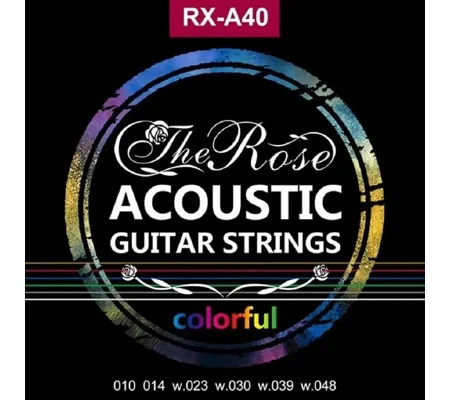 The Rose Acoustic Colourful 10 Gauge RX-A40 Guitar Strings